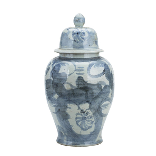 Vase à fleurs de temple en porcelaine bleue et blanche de Silla