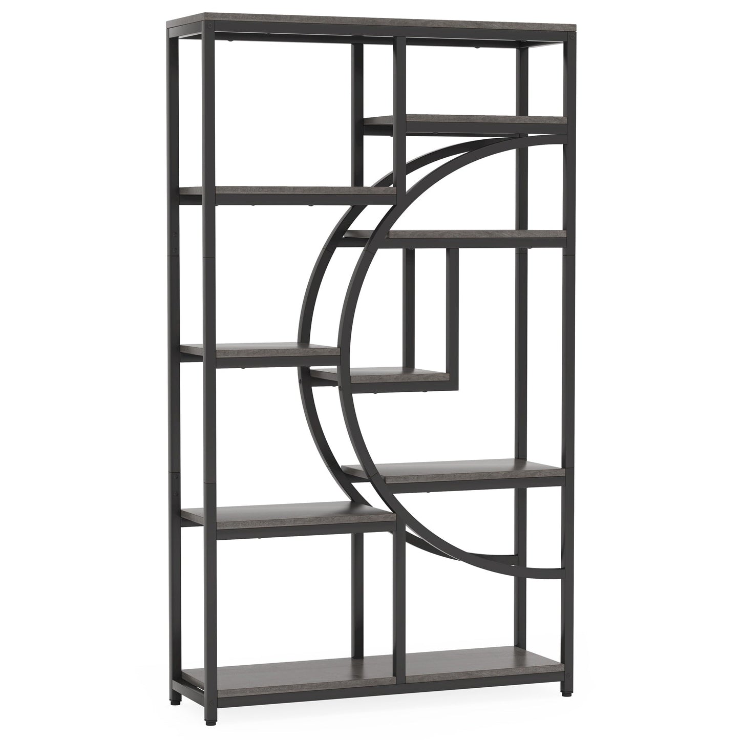 Étagère à livres 5 niveaux, style industriel, pour chambre à coucher, salon, bureau à domicile.