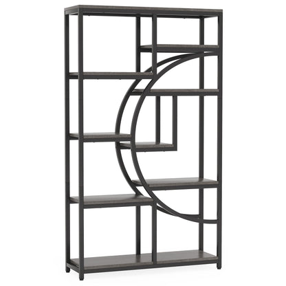 Étagère à livres 5 niveaux, style industriel, pour chambre à coucher, salon, bureau à domicile.