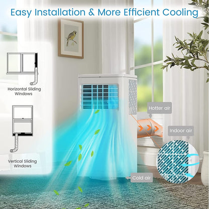 Climatiseur portable 3-en-1 Bossin 8000 BTU (ASHRAE), 5000 BTU (SACC) avec télécommande, refroidisseur d'air portable silencieux pour chambre - 880v