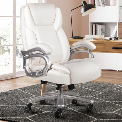 Chaise de bureau executive Bossin pour personnes de grande taille et fortes corpulent, support lombaire réglable, 500 lbs, chaise ergonomique à dossier haut en cuir PU pour ordinateur.