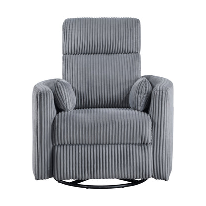 Fauteuil inclinable manuel pivotant et basculant en velours côtelé Braidy