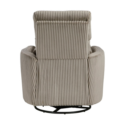 Fauteuil inclinable manuel pivotant et basculant en velours côtelé Braidy
