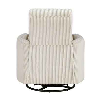 Fauteuil inclinable manuel pivotant et basculant en velours côtelé Braidy