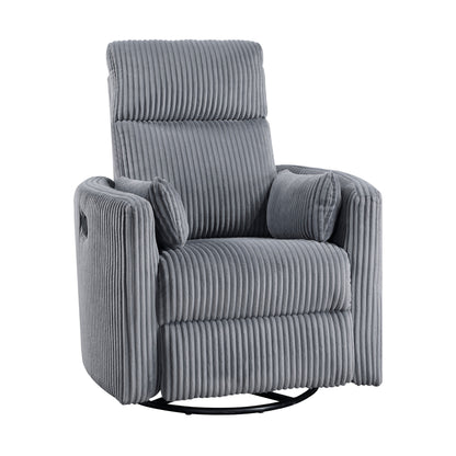 Fauteuil inclinable manuel pivotant et basculant en velours côtelé Braidy
