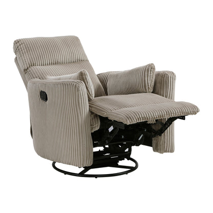 Fauteuil inclinable manuel pivotant et basculant en velours côtelé Braidy