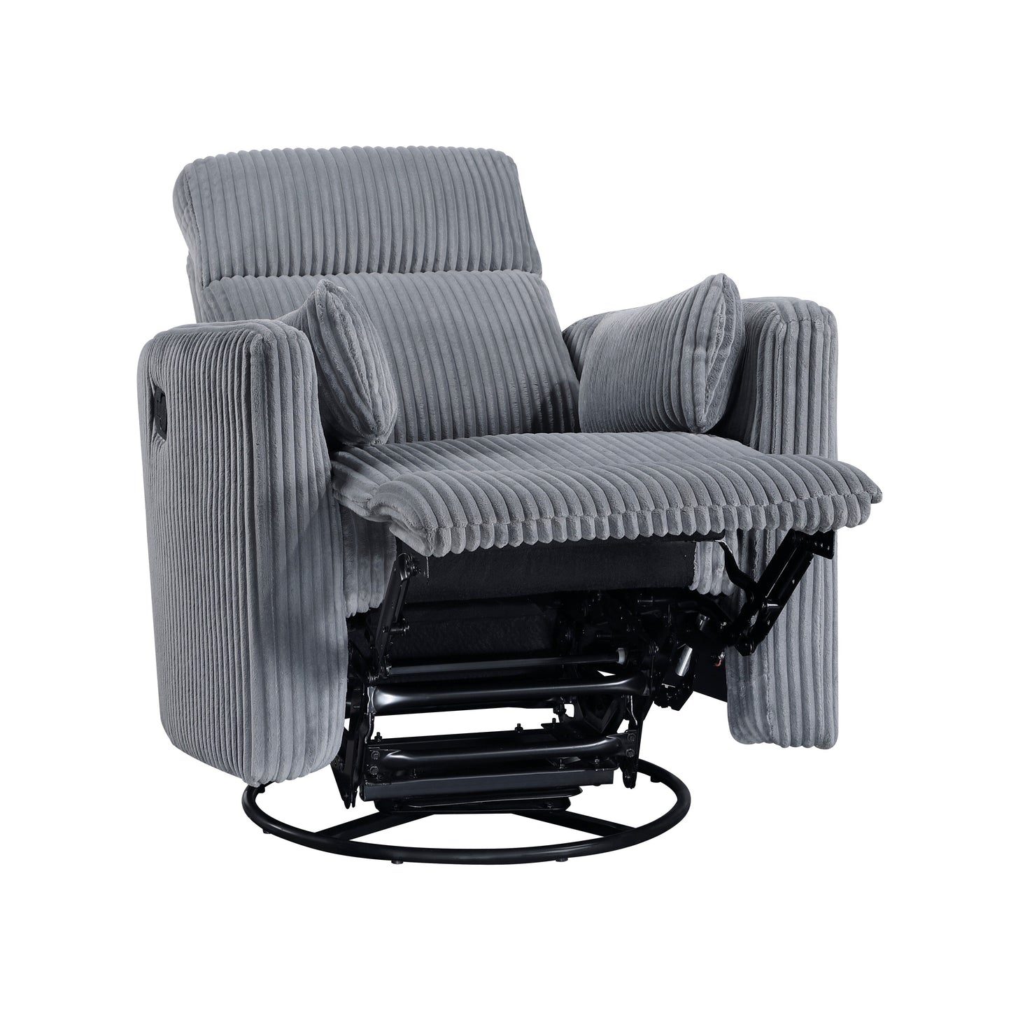 Fauteuil inclinable manuel pivotant et basculant en velours côtelé Braidy