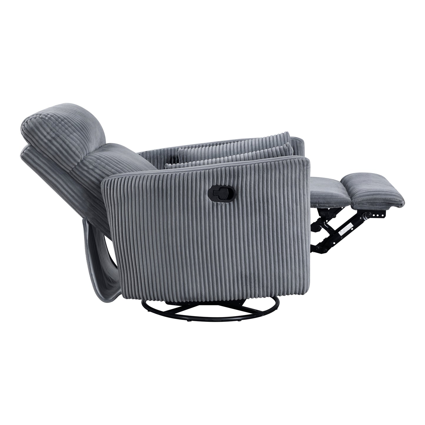 Fauteuil inclinable manuel pivotant et basculant en velours côtelé Braidy