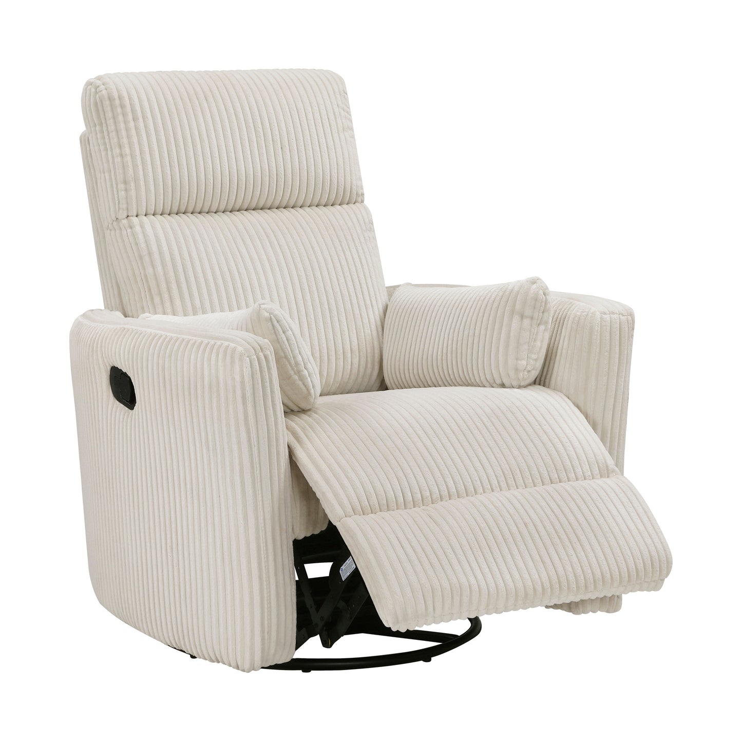 Fauteuil inclinable manuel pivotant et basculant en velours côtelé Braidy