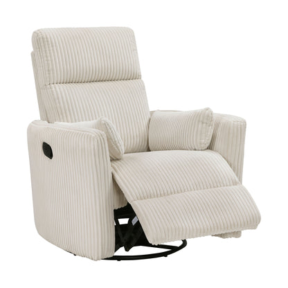 Fauteuil inclinable manuel pivotant et basculant en velours côtelé Braidy
