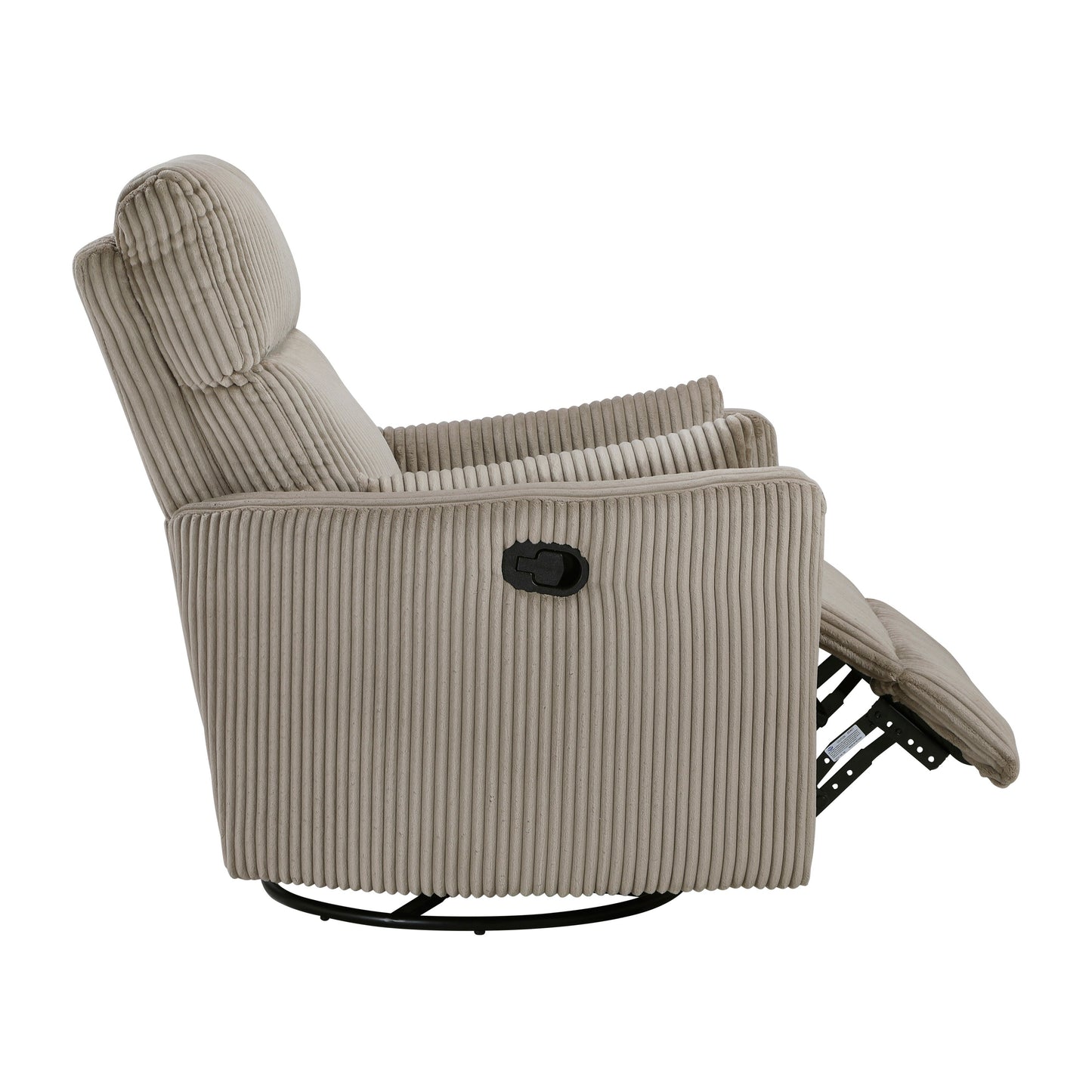 Fauteuil inclinable manuel pivotant et basculant en velours côtelé Braidy