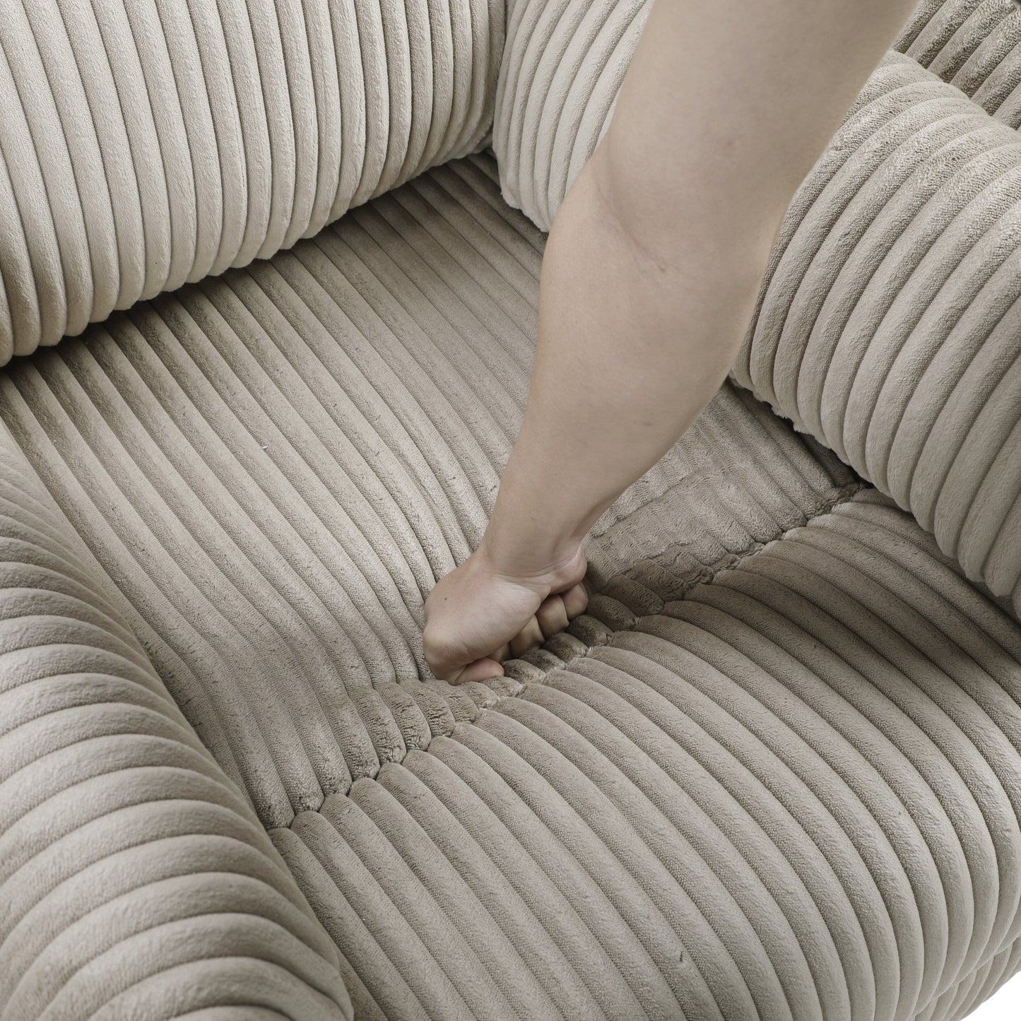 Fauteuil inclinable manuel pivotant et basculant en velours côtelé Braidy