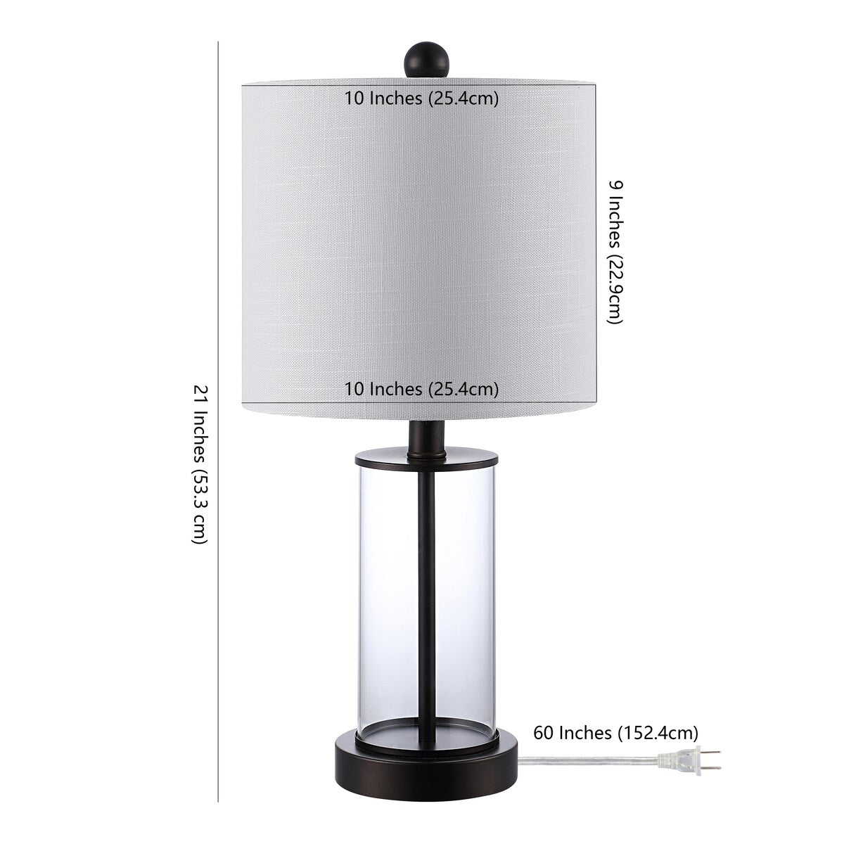 Lampe de table LED Cabell 21 en verre, style moderne et contemporain, avec port de charge USB, bronze vieilli (lot de 2) par JONATHAN Y