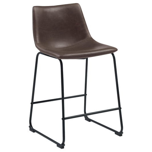 Tabourets de bar sans accoudoirs Michelle, hauteur standard, bicolore marron et noir (lot de 2)