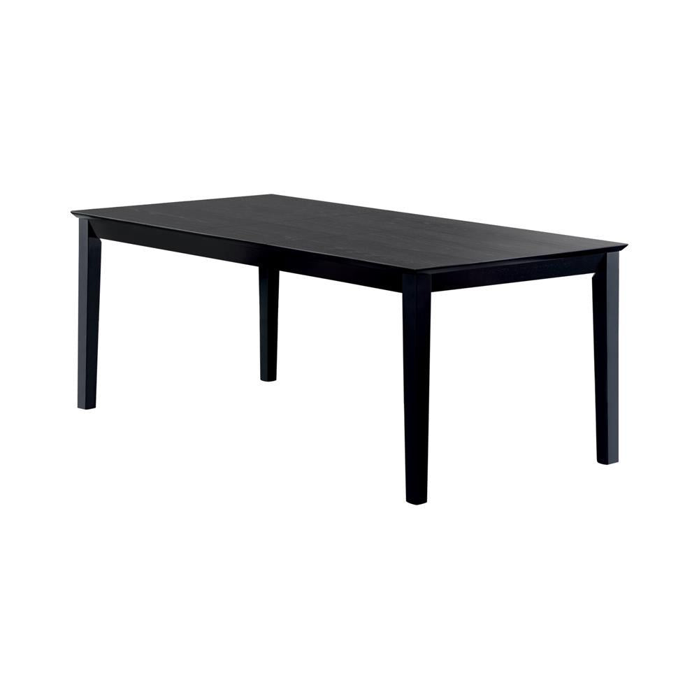 Table de salle à manger rectangulaire Louise avec rallonge, noire