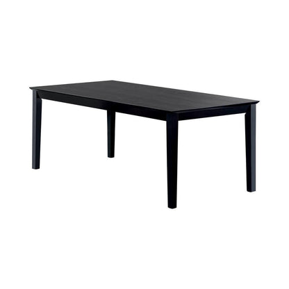 Table de salle à manger rectangulaire Louise avec rallonge, noire