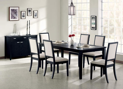 Louise Chaises de salle à manger rembourrées noires et crème (lot de 2)