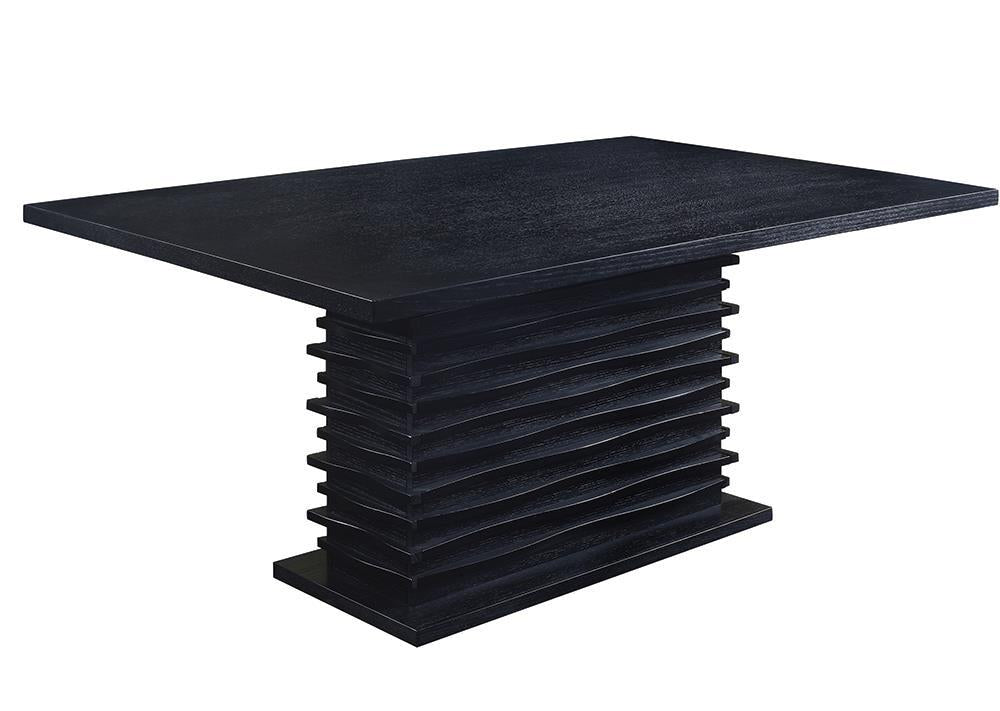 Table de salle à manger rectangulaire à pied central Stanton, noire