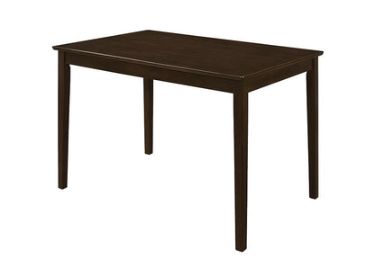 Ensemble salle à manger Guillen 5 pièces avec banc, couleur cappuccino et brun foncé.