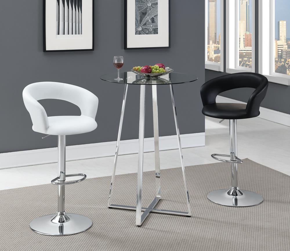 Barraza 29 Adjustable Height Bar Stool White and Chrome