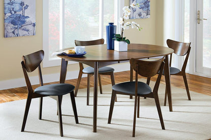 Chaises de salle à manger rembourrées Jedda, noyer foncé et noir (lot de 2)