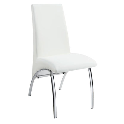Chaises de salle à manger Bishop, assise et dossier rembourrés, blanc et chrome (lot de 2)