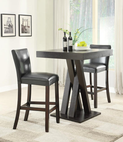 Tabourets de bar rembourrés Alberton, noir et cappuccino (lot de 2)