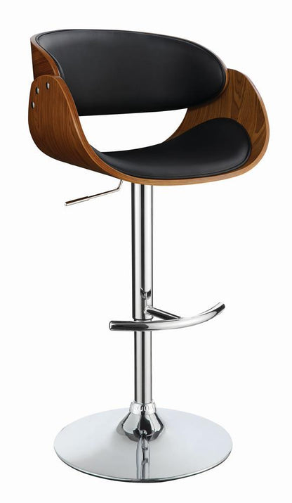 Tabouret de bar réglable Dana, noir et chrome
