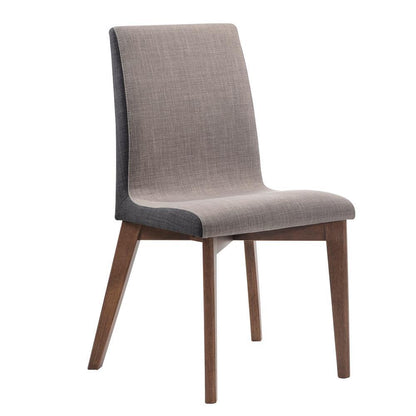Chaises de salle à manger rembourrées Redbridge, gris et noyer naturel (lot de 2)