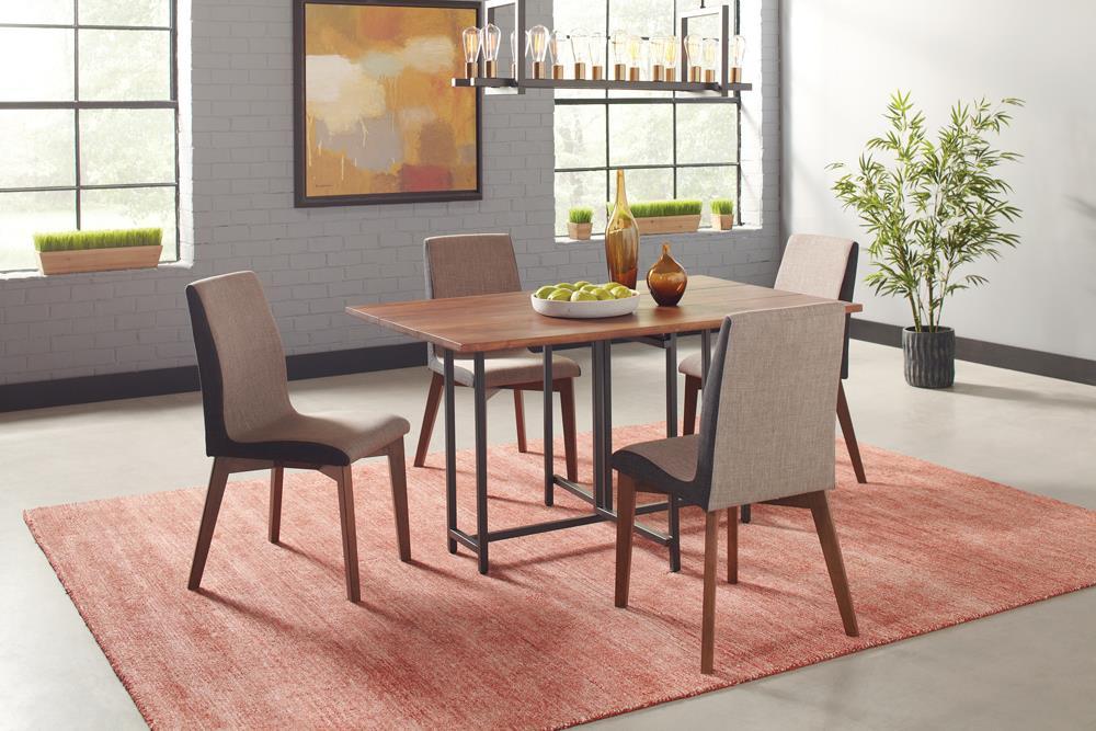 Chaises de salle à manger rembourrées Redbridge, gris et noyer naturel (lot de 2)
