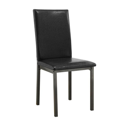 Chaises de salle à manger rembourrées Garza, noires (lot de 2)