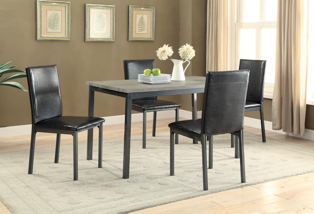 Chaises de salle à manger rembourrées Garza, noires (lot de 2)
