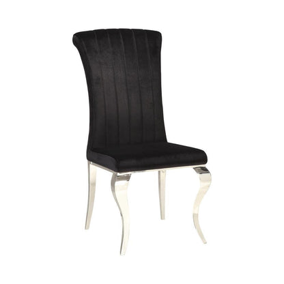 Chaises de salle à manger rembourrées Betty, noir et chrome (lot de 4)