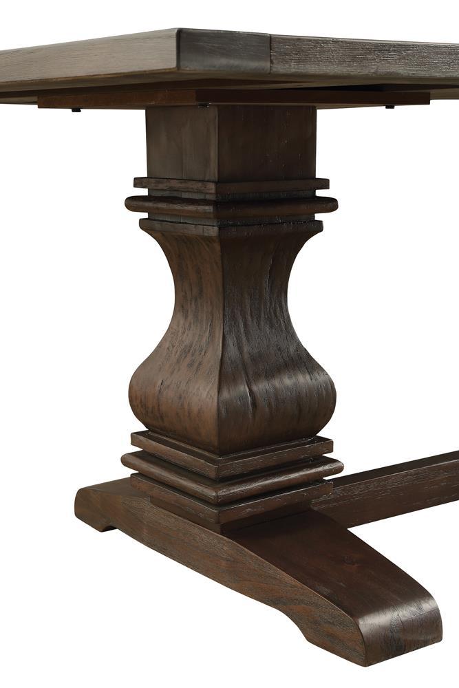 Table à manger Parkins à double pieds, couleur espresso rustique
