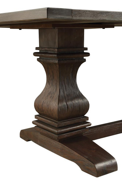 Table à manger Parkins à double pieds, couleur espresso rustique