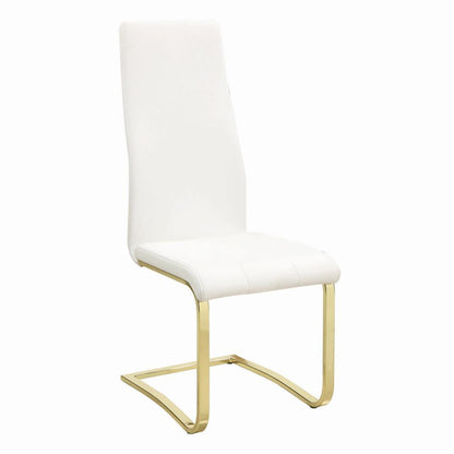 Chaises d'appoint Montclair, blanc et laiton rustique (lot de 4)