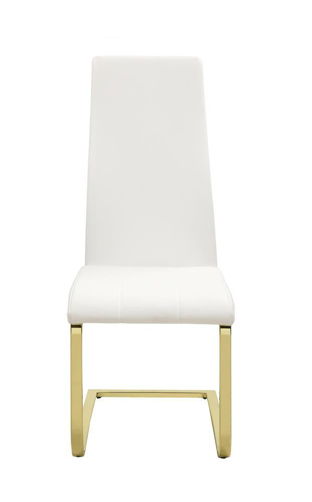 Chaises d'appoint Montclair, blanc et laiton rustique (lot de 4)