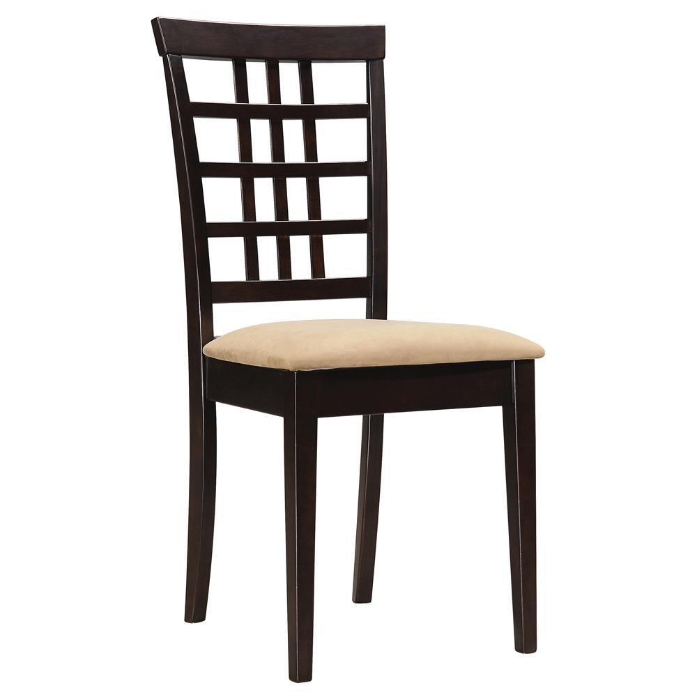 Chaises de salle à manger Kelso à dossier en treillis, couleur cappuccino (lot de 2)