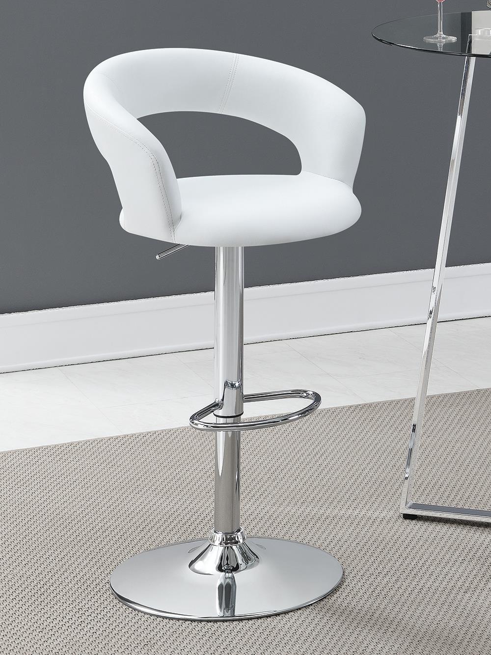 Tabouret de bar réglable en hauteur Barraza 29, noir et chrome
