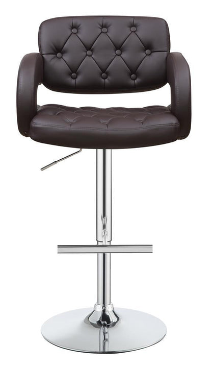 Tabouret de bar réglable Brandi, chromé et marron