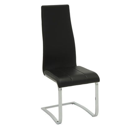 Chaises de salle à manger Montclair à dossier haut, noir et chrome (lot de 4)