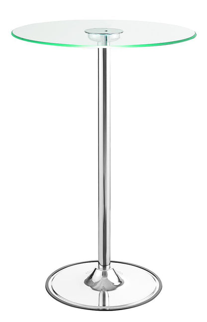 Table de bar Thea LED, chromée et transparente