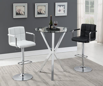 Tabouret de bar Palomar à hauteur réglable, blanc et chrome