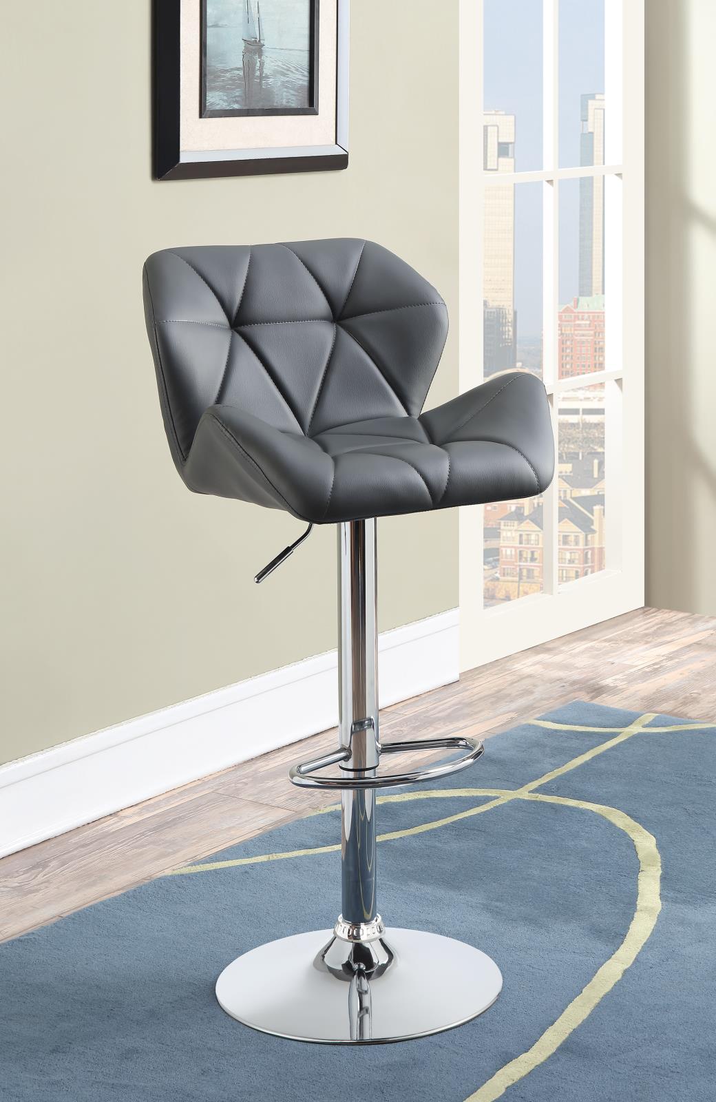 Tabourets de bar réglables Berrington, chromés et gris (lot de 2)