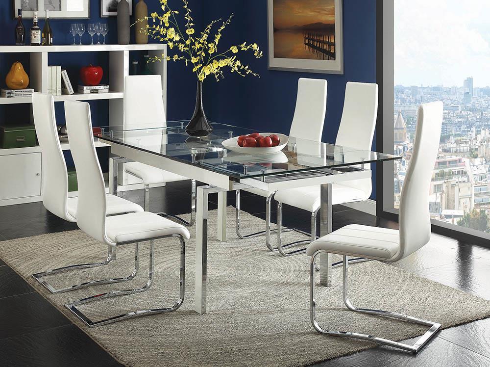 Chaises de salle à manger Montclair à dossier haut, noir et chrome (lot de 4)