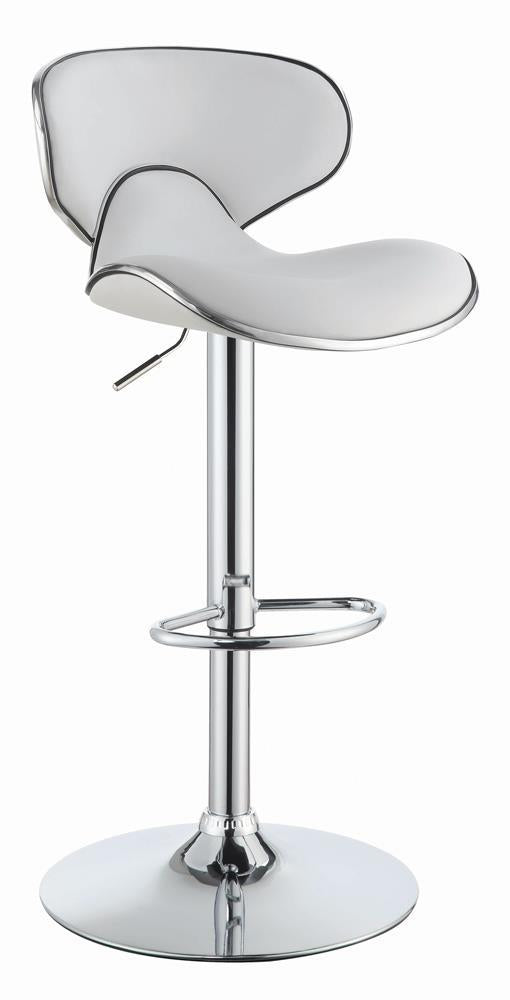 Tabourets de bar rembourrés et réglables en hauteur Edenton, blanc et chrome (lot de 2)