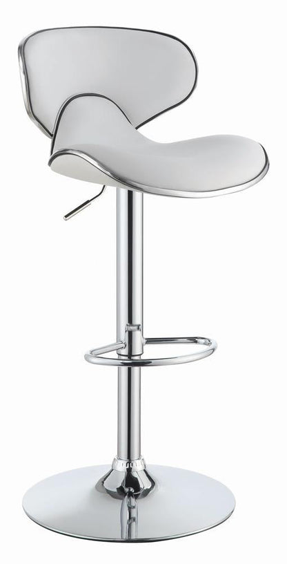 Tabourets de bar rembourrés et réglables en hauteur Edenton, blanc et chrome (lot de 2)