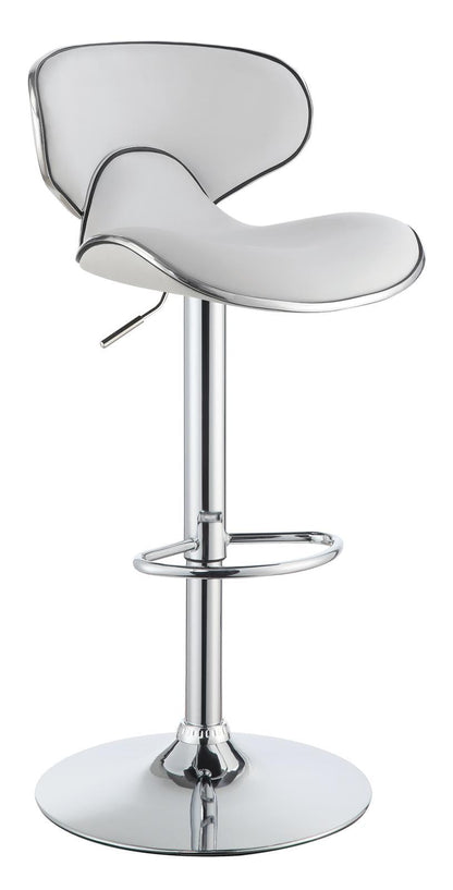 Tabourets de bar rembourrés et réglables en hauteur Edenton, blanc et chrome (lot de 2)