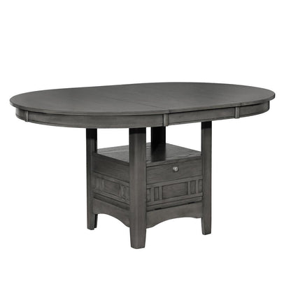 Table à manger Lavon avec rangement, gris moyen
