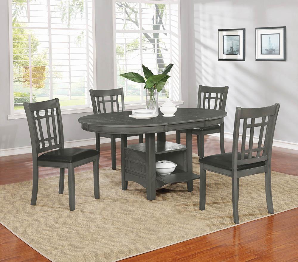 Table à manger Lavon avec rangement, gris moyen